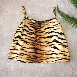 Cropped Animal Print Tank Top